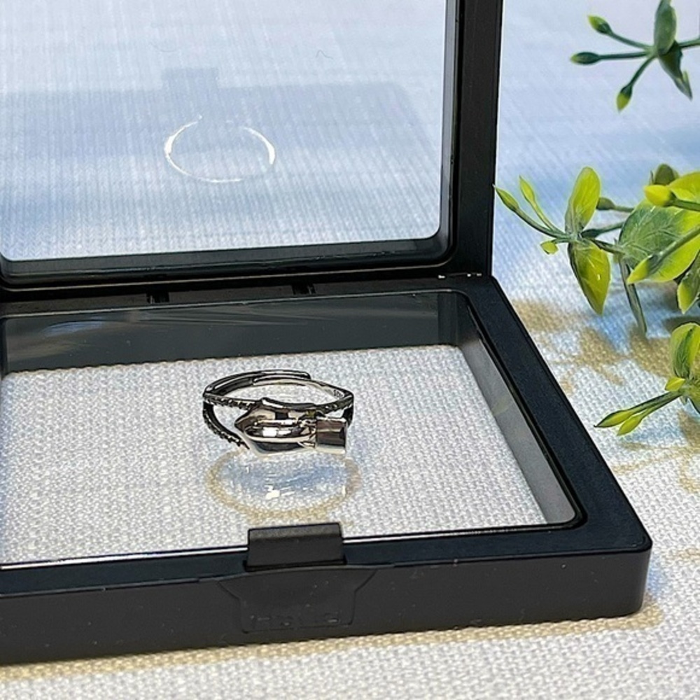 NWT 925 Silver Plated Adjustable Zipper Ring